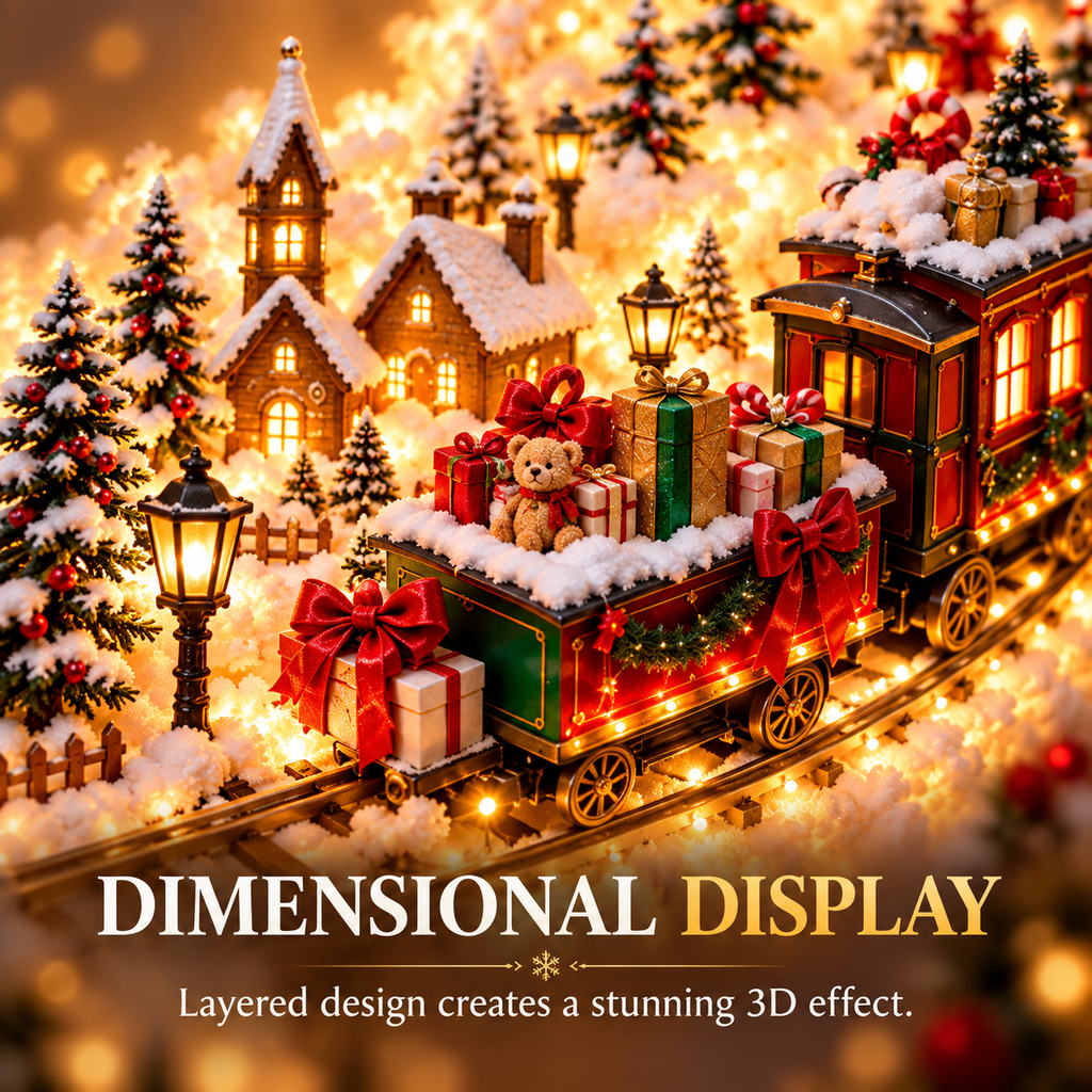 3D Glowing Christmas Wall Decorations - Christmas Magic on the Wall