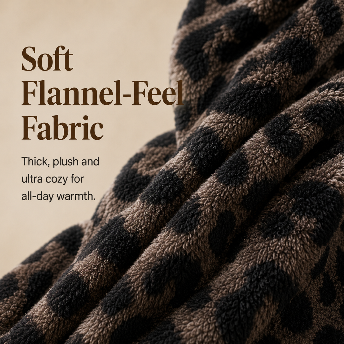 Treavhds™ Hooded Long Leopard Print Bathrobe - Thickened Flannel Fabric
