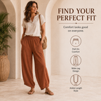 Loose Elastic Waisted Palazzo Harem Pants with Pockets