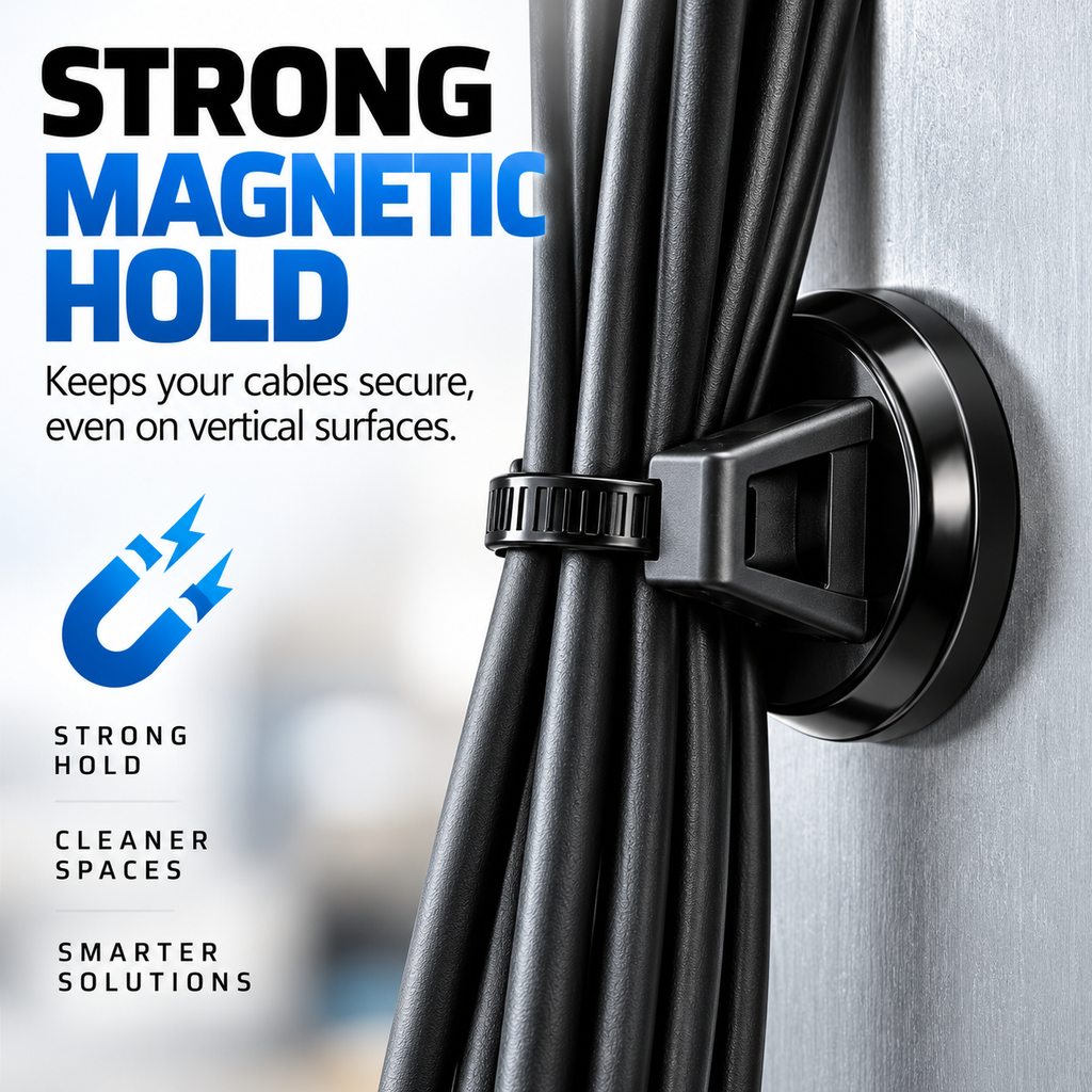 22lbs Strong Magnetic Wire Holders and Cable Organizers