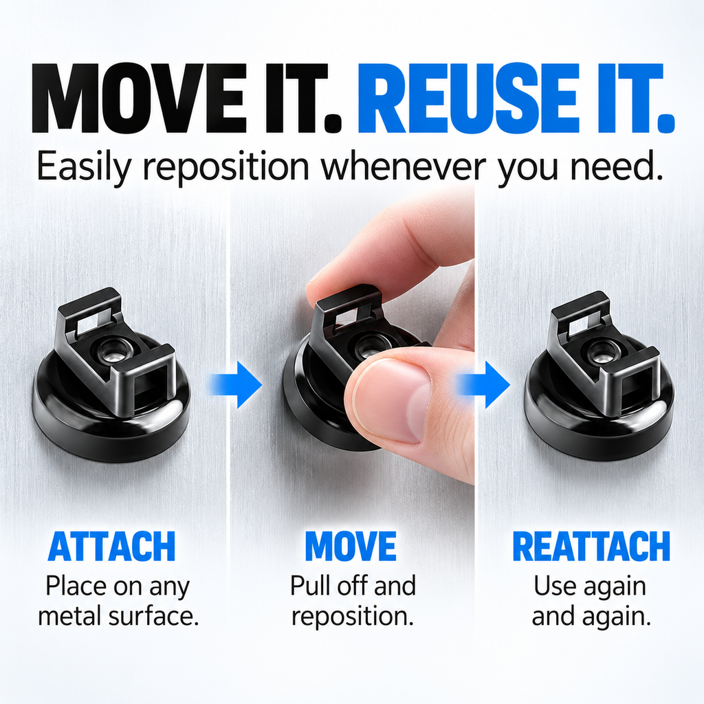 22lbs Strong Magnetic Wire Holders and Cable Organizers