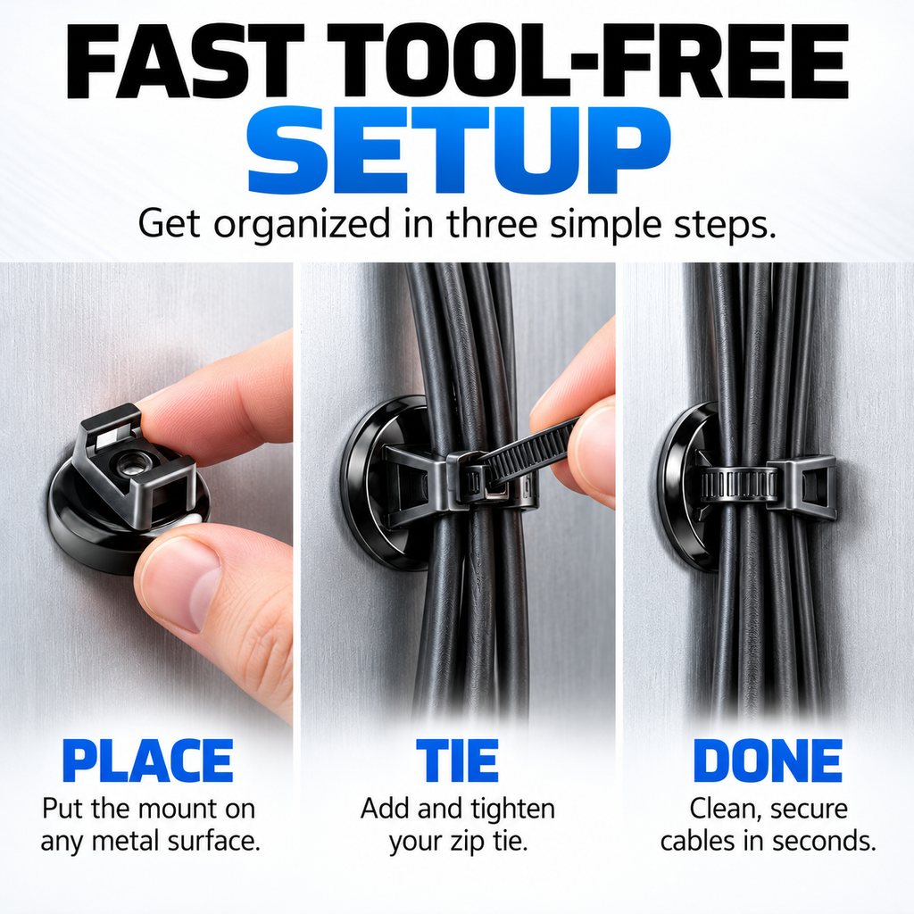 22lbs Strong Magnetic Wire Holders and Cable Organizers
