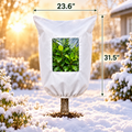 Plant Frost Protector - with Zippered Drawstring and Transparent Panel