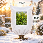 Plant Frost Protector - with Zippered Drawstring and Transparent Panel