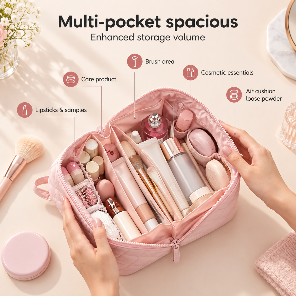 🎉Travel Makeup Bag for Woman-Large Size