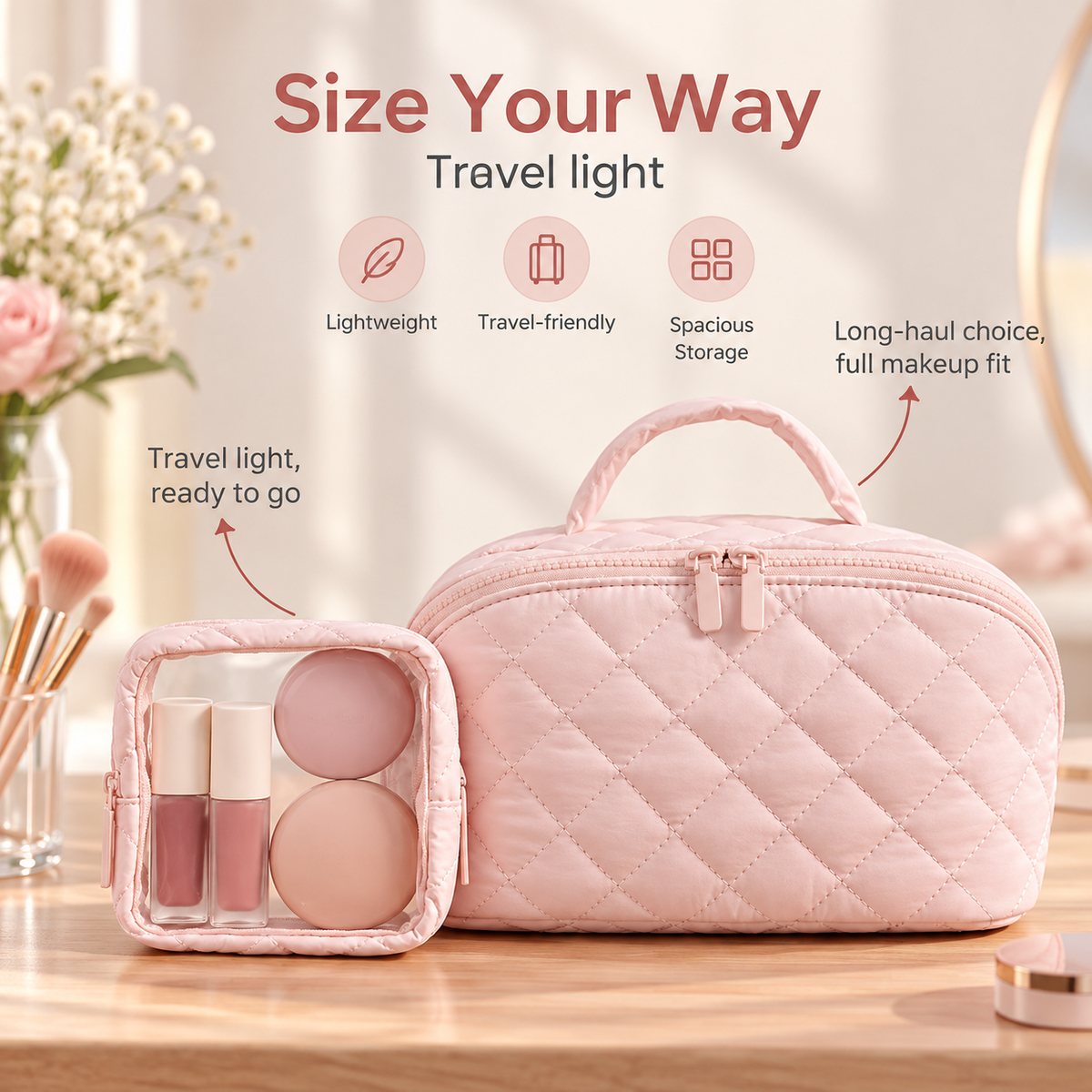 🎉Travel Makeup Bag for Woman-Large Size