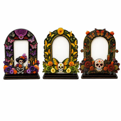 Wooden Day of the Dead Memorial Picture Frame