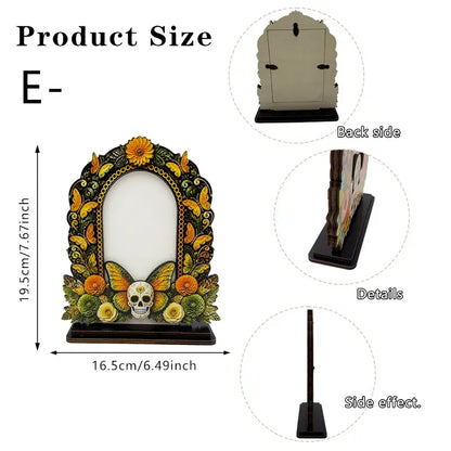 Wooden Day of the Dead Memorial Picture Frame