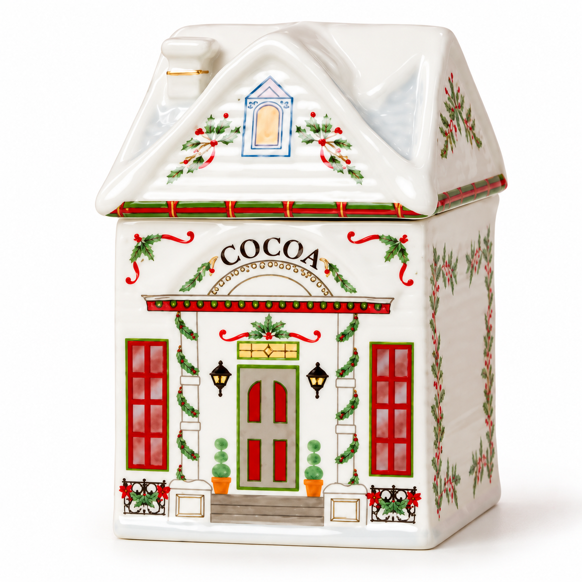 Ceramic Christmas House Spice Jar – Festive Kitchen Storage & Holiday Decor