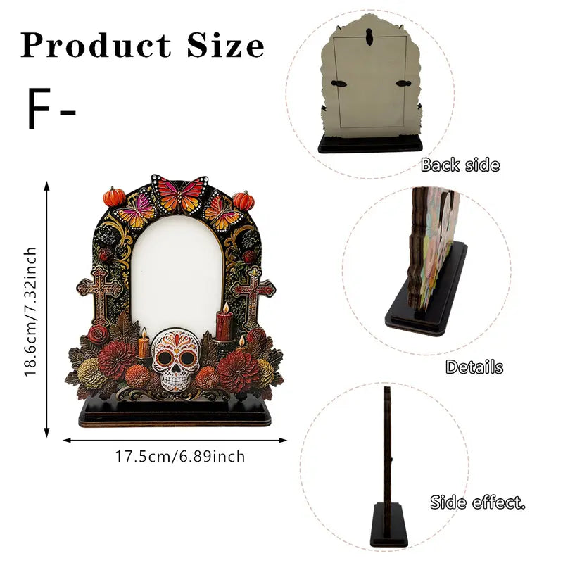 Wooden Day of the Dead Memorial Picture Frame