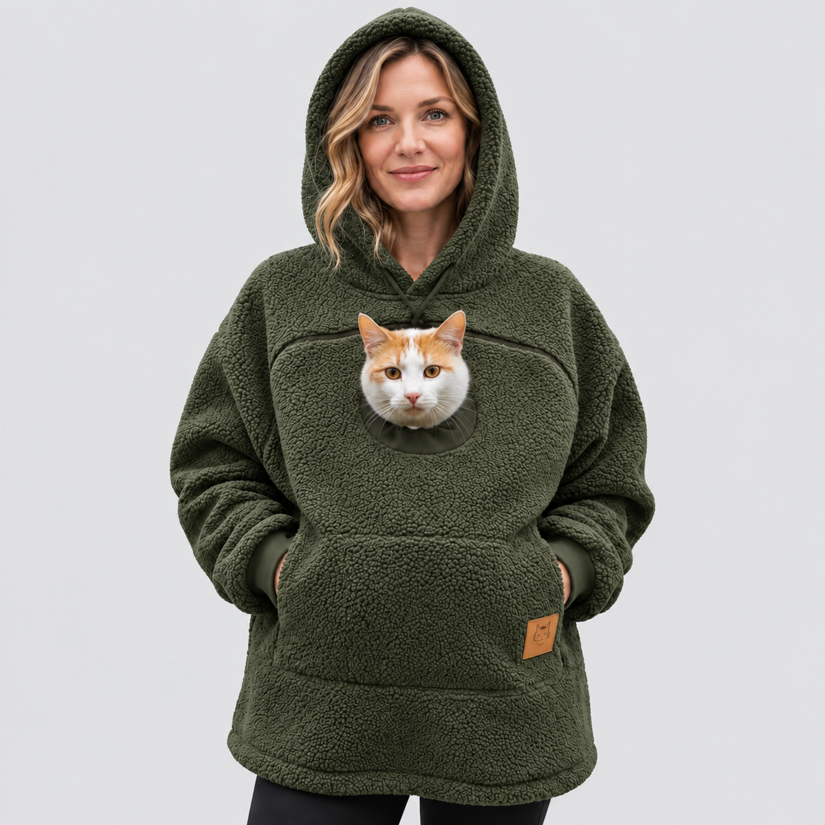 🐾 Unisex Cozy Sherpa Pet Pouch Hoodie for Cats & Small Dogs