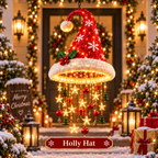 🎄 Premium Lighted Christmas Chandelier ✨ Festive Hanging Holiday Decor with Warm Glowing Lights