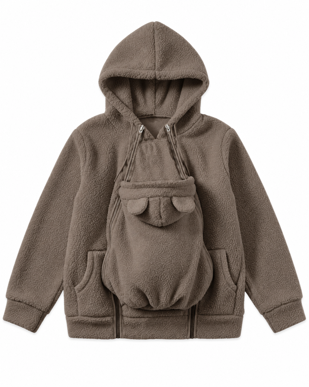 🦘 Kangaroo Baby Carrier Hoodie – Hands-Free Cozy Fleece Jacket 👶