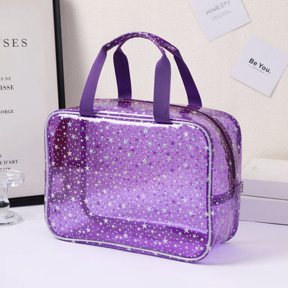 Holographic Clear Star Cosmetic Travel Bag