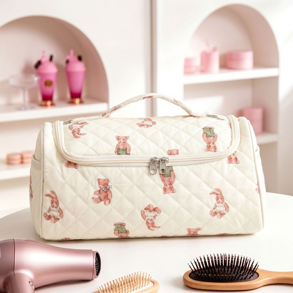 Handcrafted Hair Dryer & Makeup Organizer for Effortless Travel