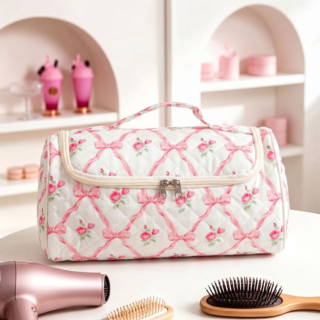 Handcrafted Hair Dryer & Makeup Organizer for Effortless Travel