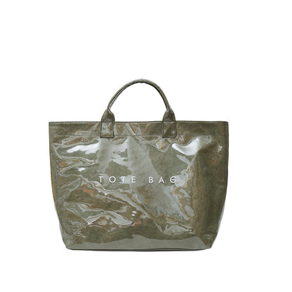 Women's Large Capacity Glossy Tote Bag – Stylish Everyday Carryall for Shopping, Work & Travel