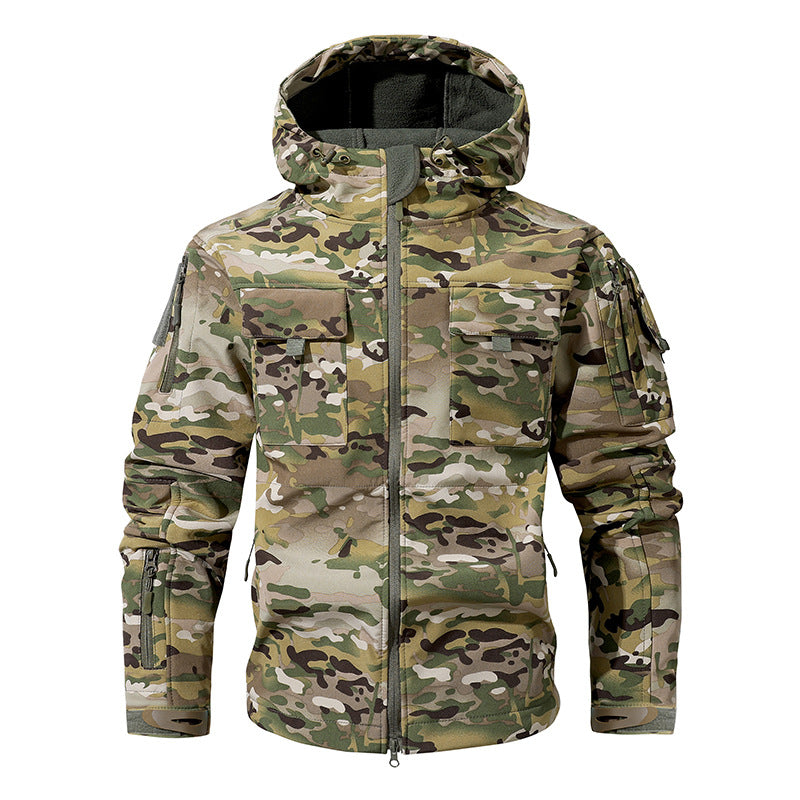 🧥Men's Waterproof Outdoor Fleece-Lined Hooded Jacket with 9 Pockets🧥