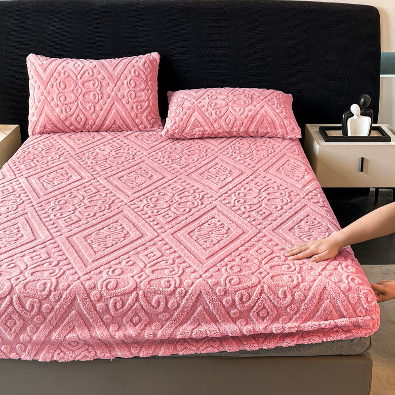 Luxury Flannel 3D Plush Fitted Sheet – Ultra-Soft, Cozy Warmth & 360° Stay-Put Fit