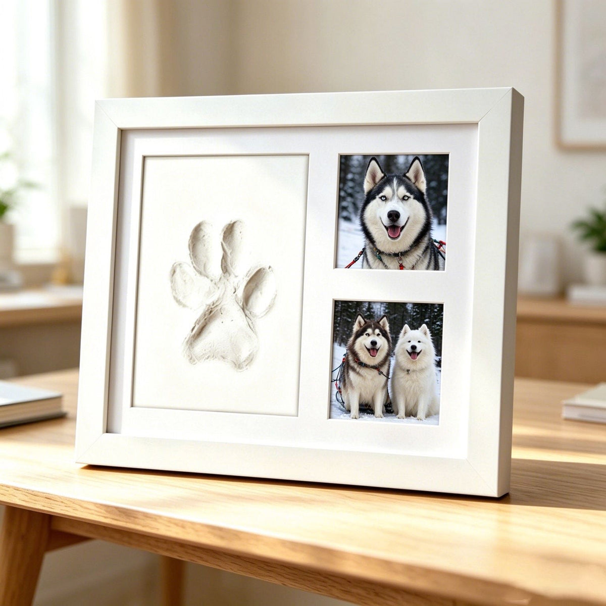 🤍 Tiny Prints Baby & Pet Keepsake Frame – Photo, Handprint & Paw Print Kit