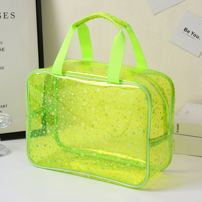 Holographic Clear Star Cosmetic Travel Bag