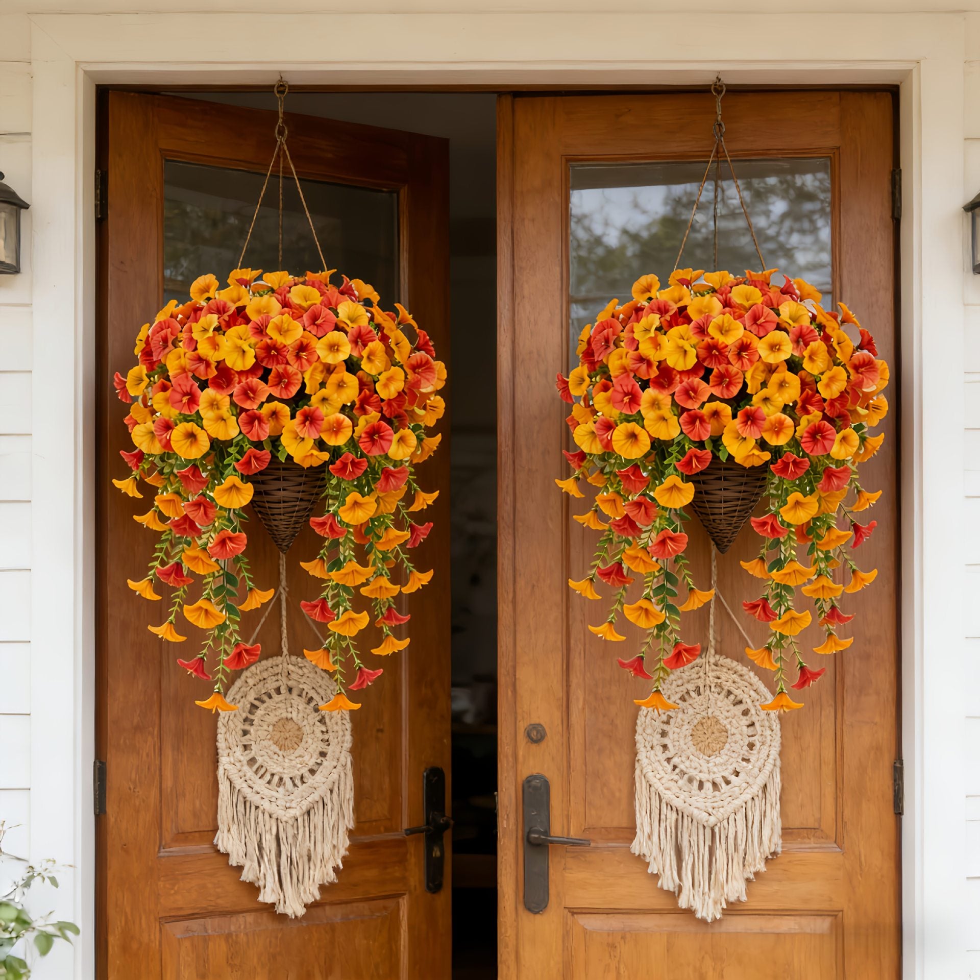 Autumn Morning Glory Hanging Artificial Vine for Garden Decor