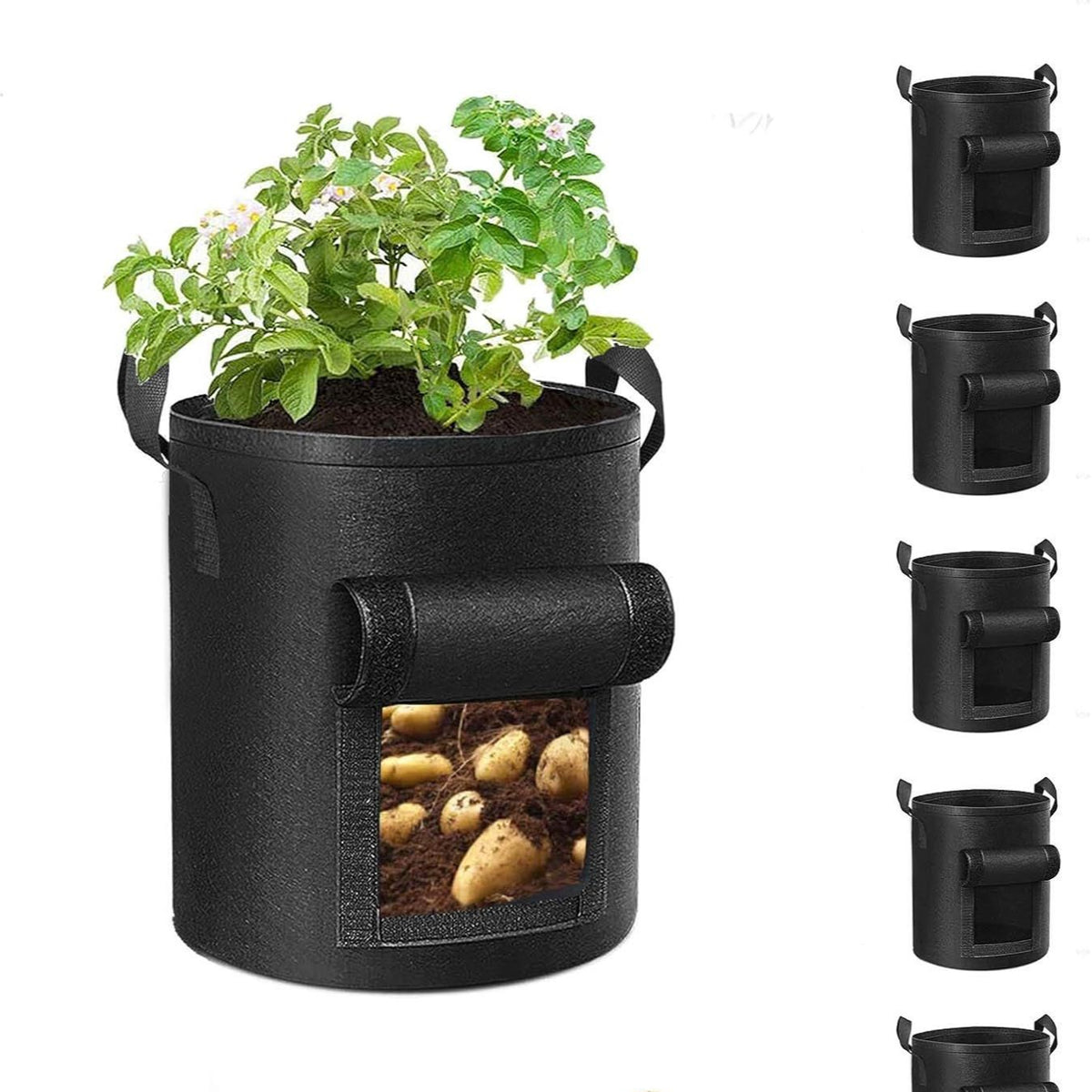 2-Pack Potato Grow Bags with Harvest Window – Breathable Fabric Planters with Handles, Easy Harvest & Reusable Design
