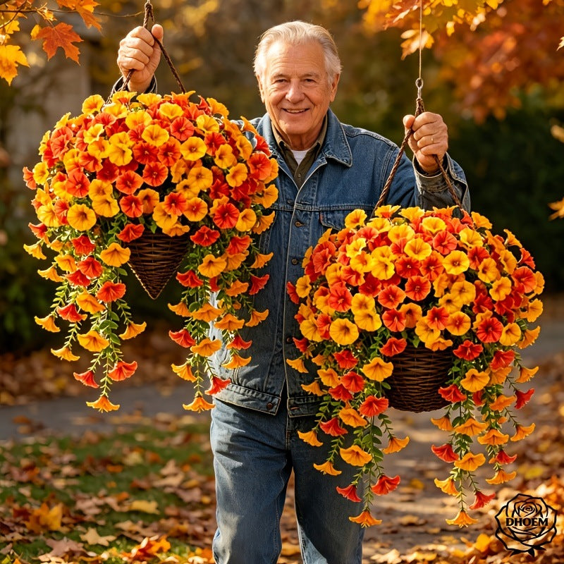 Autumn Morning Glory Hanging Artificial Vine for Garden Decor