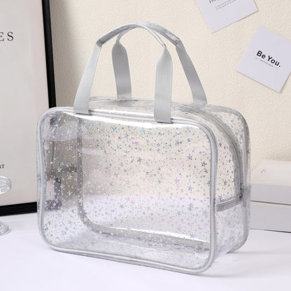 Holographic Clear Star Cosmetic Travel Bag
