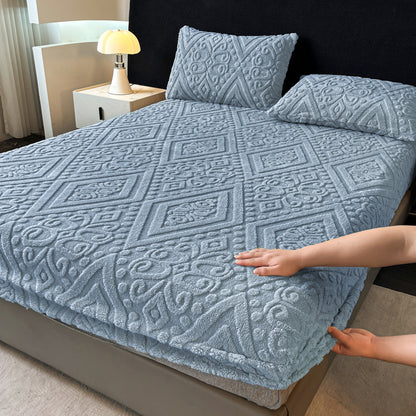 Luxury Flannel 3D Plush Fitted Sheet – Ultra-Soft, Cozy Warmth & 360° Stay-Put Fit