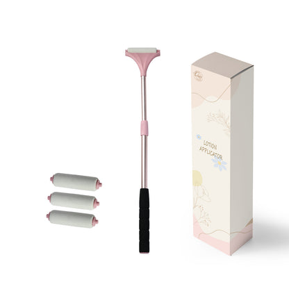 Extendable Lotion Applicator with 2 Bonus Replacement Heads for Back, Legs & Body