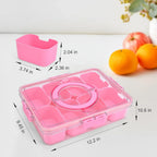 Portable Divided Snack Box — Large Capacity Tray for Picnics, Movies & Travel