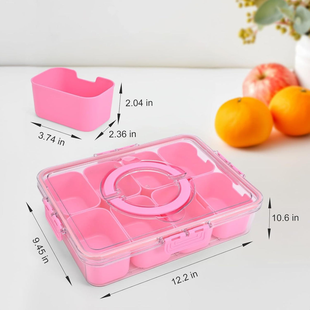 Portable Divided Snack Box — Large Capacity Tray for Picnics, Movies & Travel