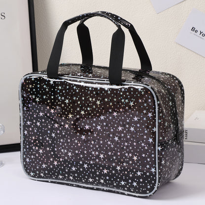 Holographic Clear Star Cosmetic Travel Bag