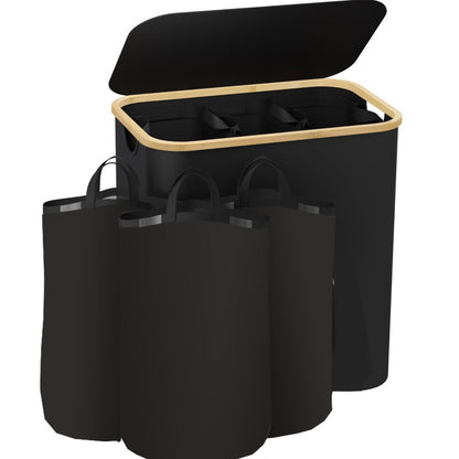 Large 3-Compartment Laundry Sorter with Lid