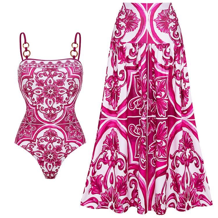 Porcelain Print 2-in-1 Resort Swimsuit