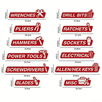 12-Piece Magnetic Toolbox Organizer Labels – Find Your Tools Faster & Keep Drawers Organized