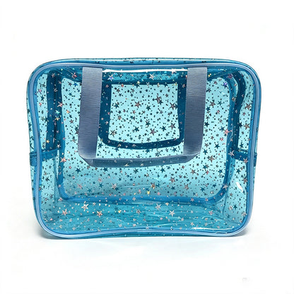 Holographic Clear Star Cosmetic Travel Bag