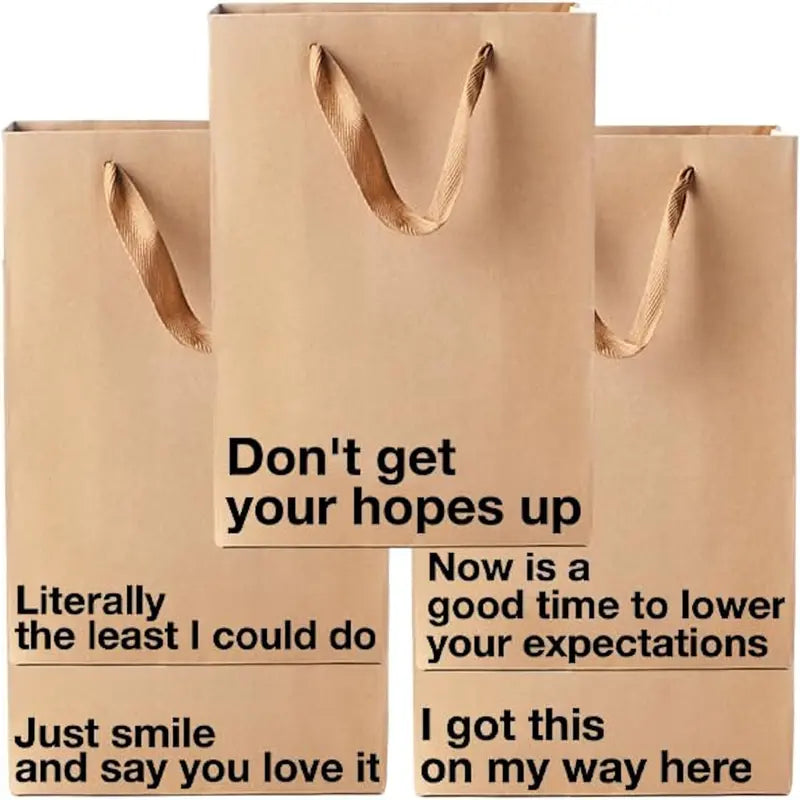Funny Gift Bags -Set of 5- Snarky, Perfect for Gifts, Secret Santa, and Christmas