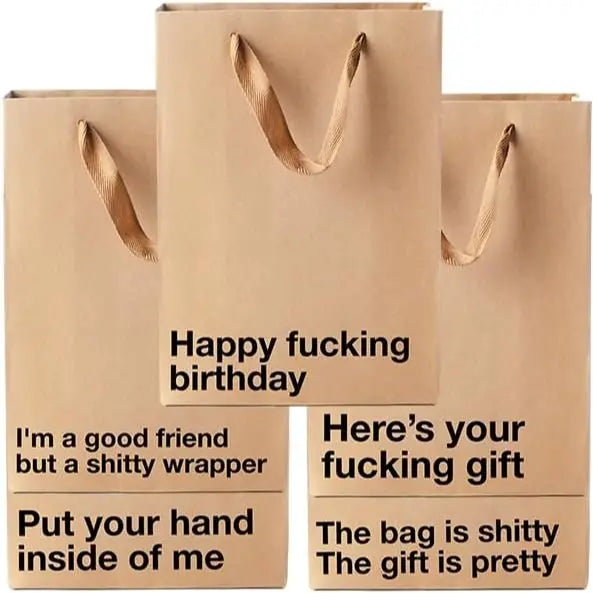 Funny Gift Bags -Set of 5- Snarky, Perfect for Gifts, Secret Santa, and Christmas