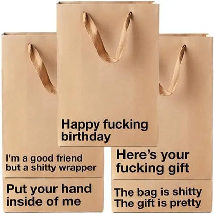 Funny Gift Bags -Set of 5- Snarky, Perfect for Gifts, Secret Santa, and Christmas