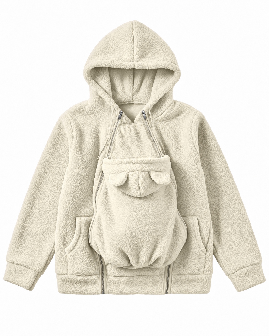 🦘 Kangaroo Baby Carrier Hoodie – Hands-Free Cozy Fleece Jacket 👶