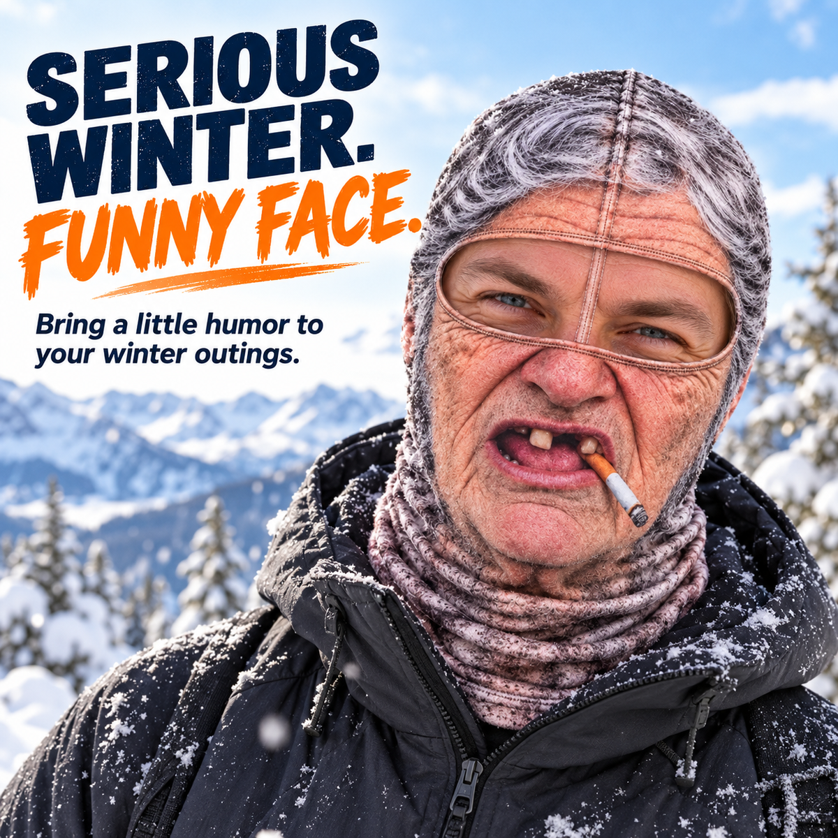 ❄️ Realistic Print Balaclava, Funny Full Face Ski Mask for Halloween & Winter Sports 👺