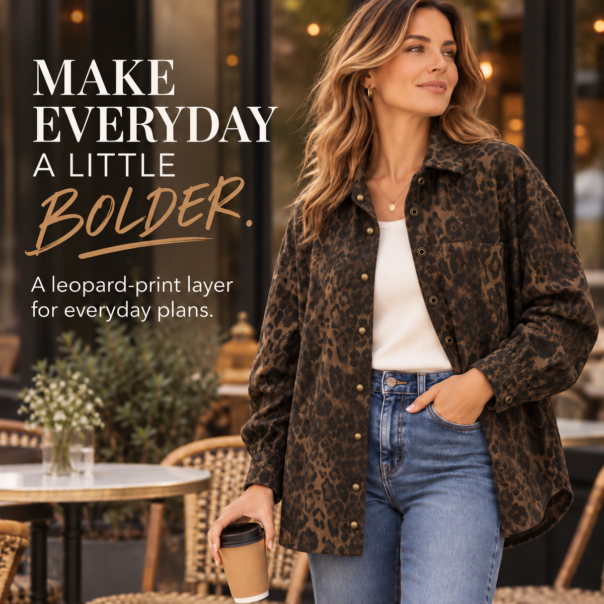 Women’s Cheetah Print Cotton Shacket – Effortless Fall Layering