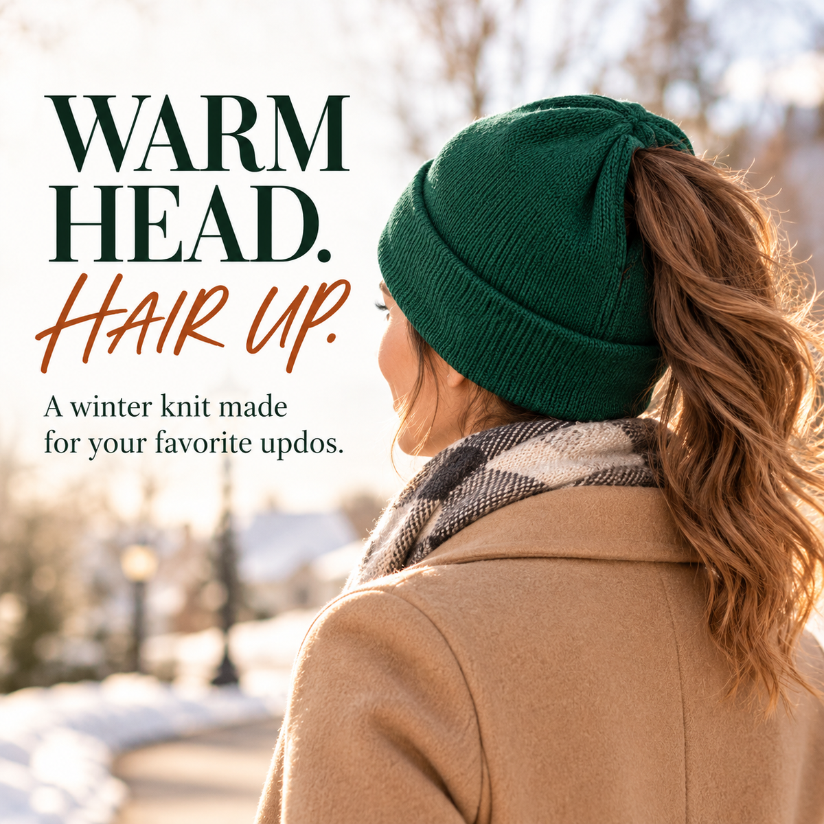 ❄️ Women’s Winter Knit Ponytail Beanie with Magnetic Opening