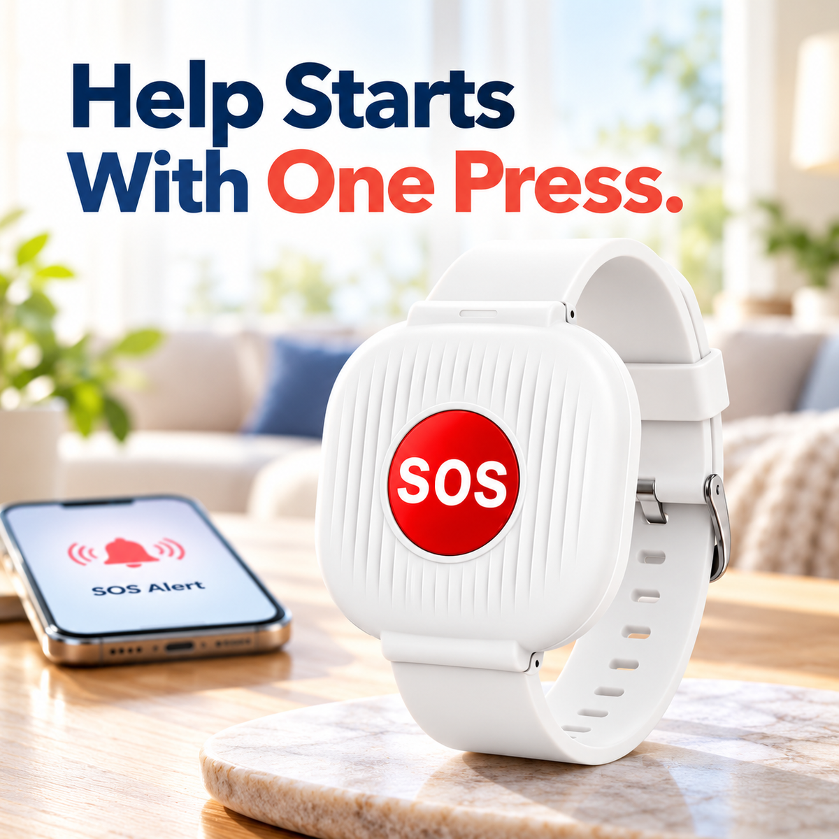 ⚡ One-Touch SOS Safety Watch – Instant Wi-Fi Alerts to Family Phones | Rechargeable & Waterproof Design