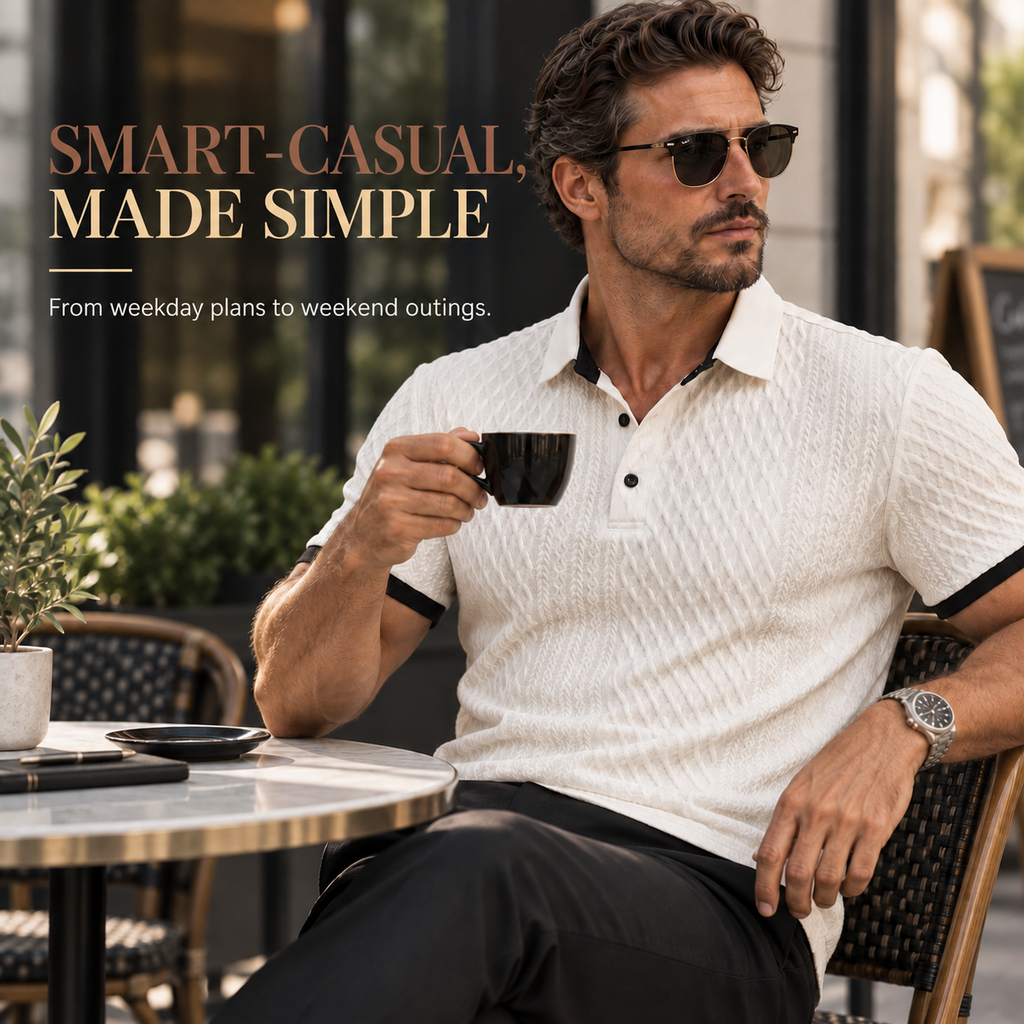 Men's Tailored-Fit Premium Textured Polo