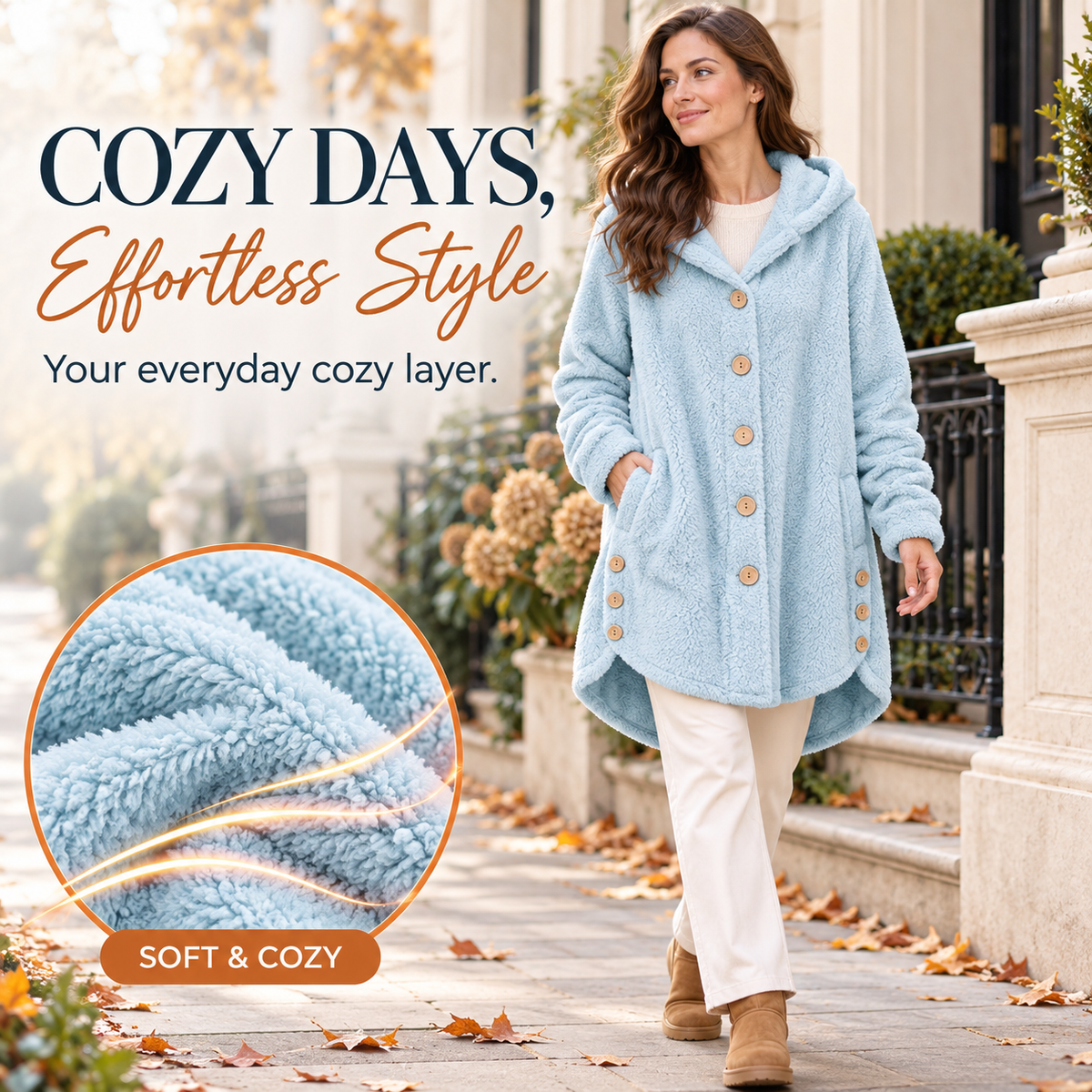 ❄️ Stay Warm & Look Great: Women’s Plush Hooded Fleece Coat