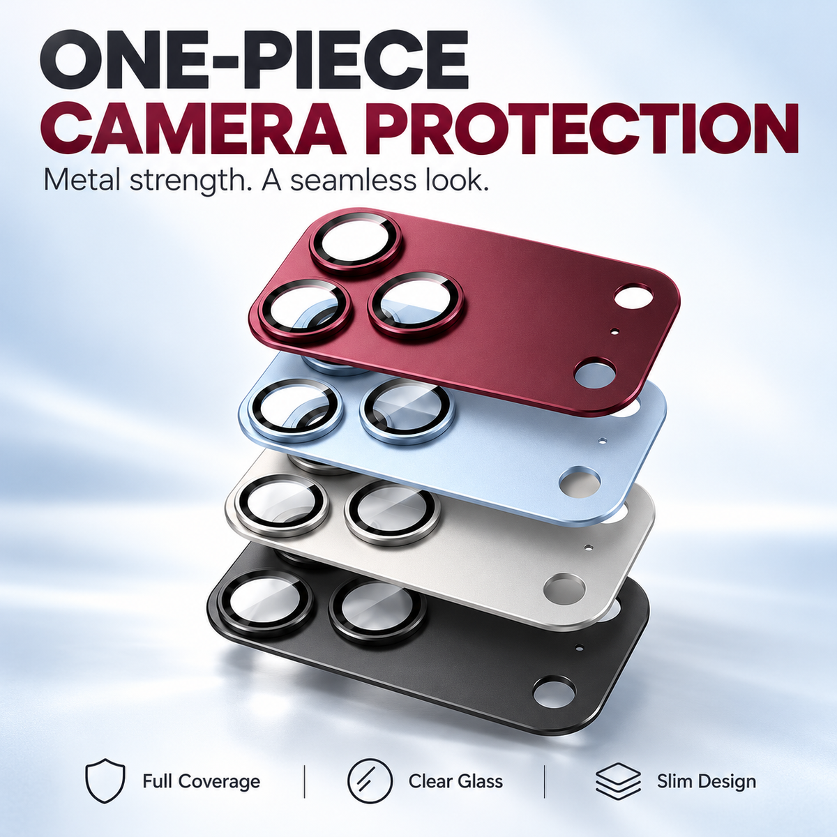 🛡️ Ultra-Slim Metal Lens Protector for iPhone 18 Series – One-Piece Seamless Coverage