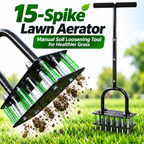 🌱 15-Spike Lawn Aerator – Adjustable Manual Soil Loosening Tool for Healthier, Greener Grass